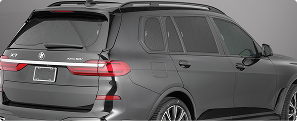 WeatherTech SunShade installed in vehicle with black absorbent side out (rear view)