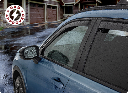side window deflector installed on vehicle 