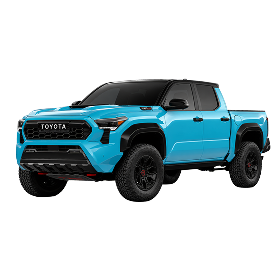image of blue Toyota Tacoma truck angled toward the left
