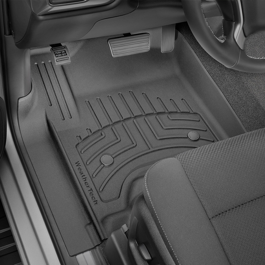 image of black weathertech floorliner H P installed in driver side floor