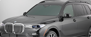 WeatherTech SunShade installed in vehicle with black absorbent side out (front view)