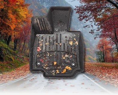WeatherTech FloorLiner HP pictured on a fall mountain road.