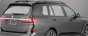 WeatherTech SunShade installed in vehicle with reflective silver side out (rear view)