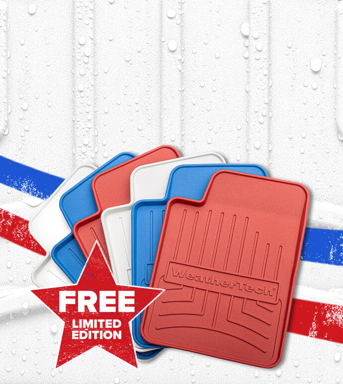 weathertech floorliner drink coasters in red white and blue