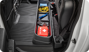 weathertech under seat storage system with seat flipped up
