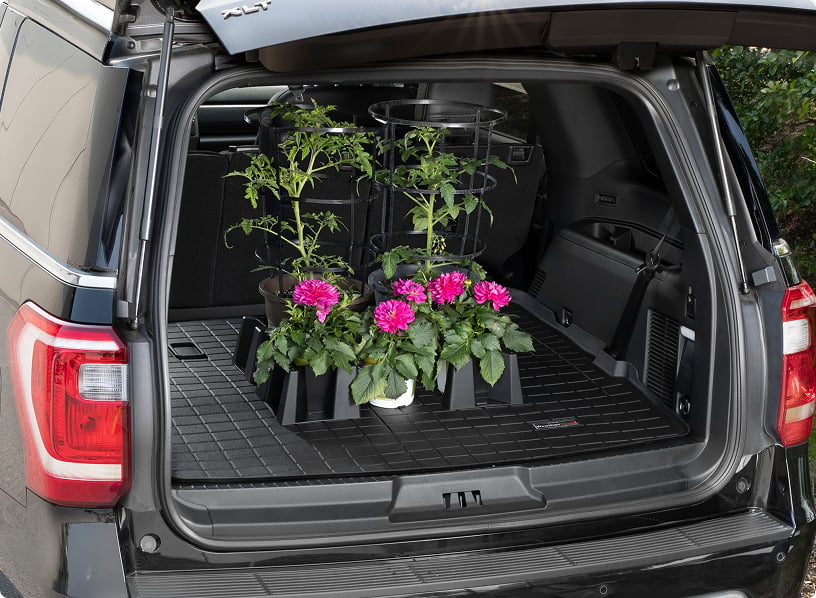 Plants and Flowers atop a WeatherTech Cargo Liner with CargoTech Installed