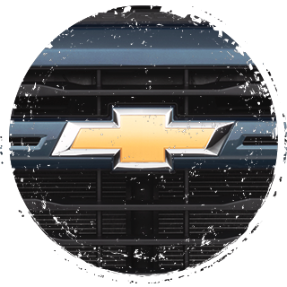Chevrolet logo on the hood of a truck.